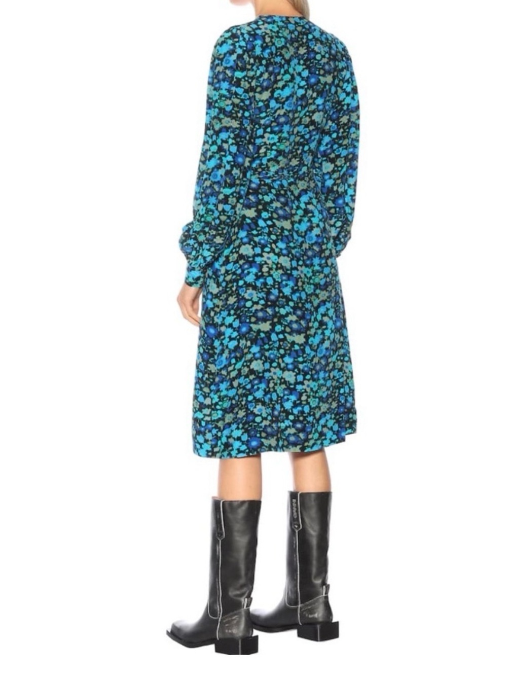 Perfect Ganni floral wrap midi dress 36 - Picture 3 of 8